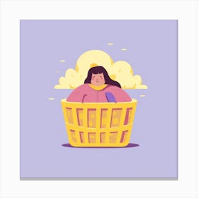 Woman In A Basket 11 Canvas Print