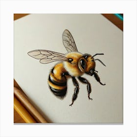 Bee Drawing 1 Canvas Print