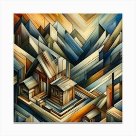 A mixture of modern abstract art, plastic art, surreal art, oil painting abstract painting art e
wooden huts mountain montain village 14 Canvas Print
