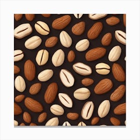 Almonds On A Black Background 1 Canvas Print