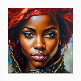 African American Woman With Red Hair Canvas Print