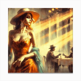 Sexy Woman In Hat Canvas Print