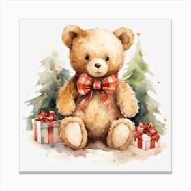 Christmas Teddy Bear 1 Canvas Print