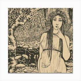 Girl In A Forest Canvas Print