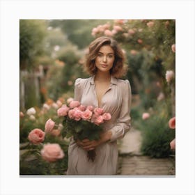 Leonardo Diffusion Xl Photo Medium Shot Woman Posing In Romant 2 Canvas Print