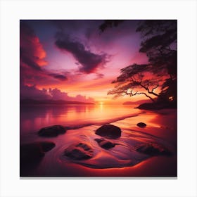 Sunset On The Beach Canvas Print