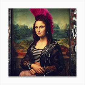 Mona Lisa Studs, Spikes & That Famous Smile Canvas Print