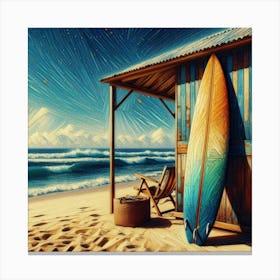 Surfboard On The Beach 9 Canvas Print