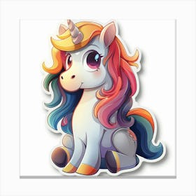 Unicorn Sticker 161 Canvas Print