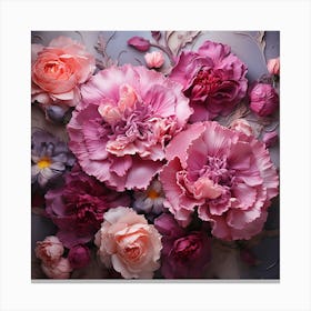 Pink Carnations 4 Canvas Print