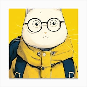 Cat With Glasses Canvas Print