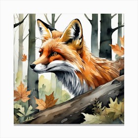 Fox In The Woods 44 Canvas Print