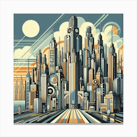 Futuristic Cityscape 29 Canvas Print