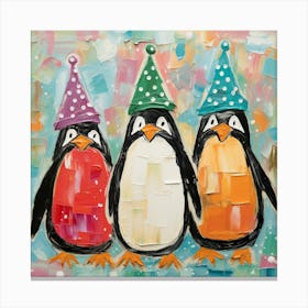 Party Penguins Canvas Print