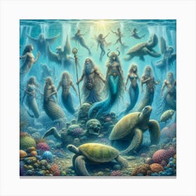 Mermaids 1 Canvas Print