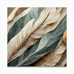 Firefly Beautiful Modern Detailed Botanical Rustic Wood Background Of Sage Herb And Indian Feathers (7) Canvas Print