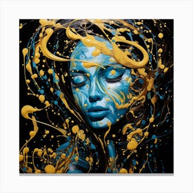Blue And Yellow Painting Canvas Print