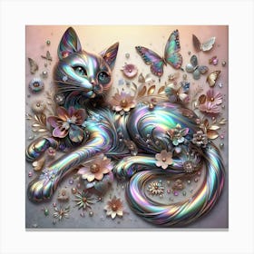 Holographic Cat Canvas Print