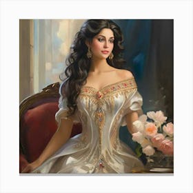 Princess In White Dress Canvas Print