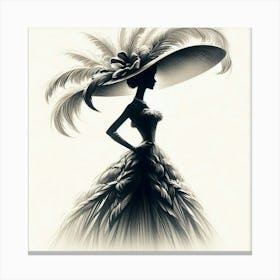 Silhouette of an elegant woman 3 Canvas Print