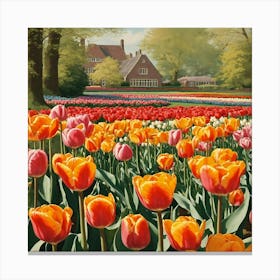 Tulips In The Garden 18 Canvas Print