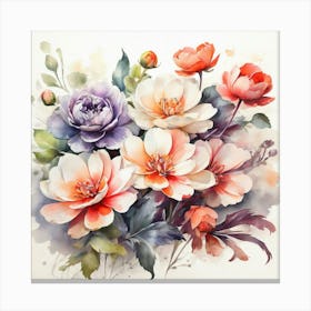 Watercolor Flowers Canvas Print