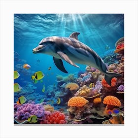 Dolphin In The Ocean 1 Canvas Print