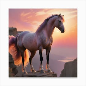 Horse At Sunset 8 Canvas Print