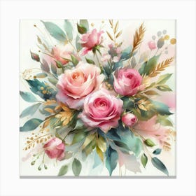 Pink Roses 5 Canvas Print