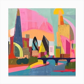 Abstract Travel Collection London England 4 Canvas Print