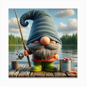 Fishing Gnome 5 Canvas Print