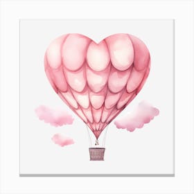 Pink Heart Hot Air Balloon 6 Canvas Print