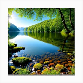 Lake In The Forest Canvas Print