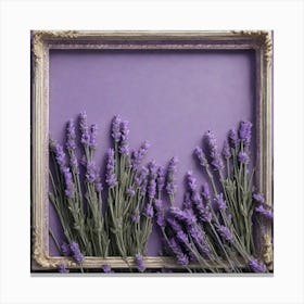 Lavender Flowers In A Frame Canvas Print