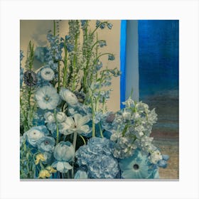 Klimts Would Love These Flowers Light Blue (3) 1 Canvas Print