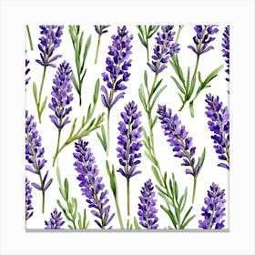 Lavender Watercolor Seamless Pattern Canvas Print