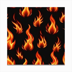 Flames On Black Background 22 Canvas Print