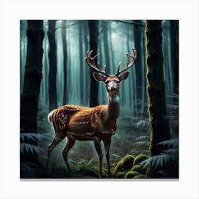 Deer In The Forest 45 Canvas Print