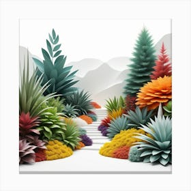 Bosque con arboles de color Canvas Print