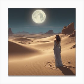 Woman In The Desert Canvas Print