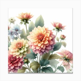 Dahlias Canvas Print