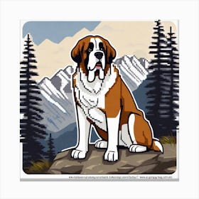 St Bernard Dog 62 Canvas Print