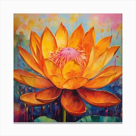 Flower of yellow Lotus Canvas Print