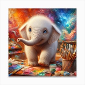 Elephant Artist Canvas Print