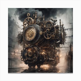 Steampunk Train Canvas Print