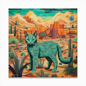 Cat In The Desert Canvas Print