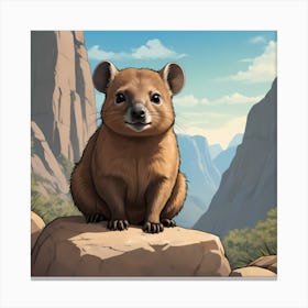 Cute Rock Hyrax Canvas Print