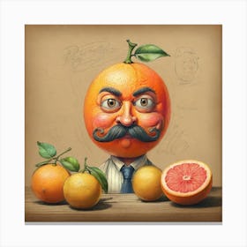 Orange Man With Mustache 1 Canvas Print