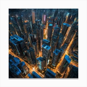 Cityscape At Night Canvas Print