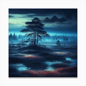 Landscape At Night Canvas Print